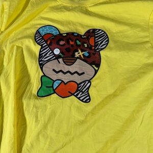 Yellow BKYS Graphic Men's Tee with Bear Design
